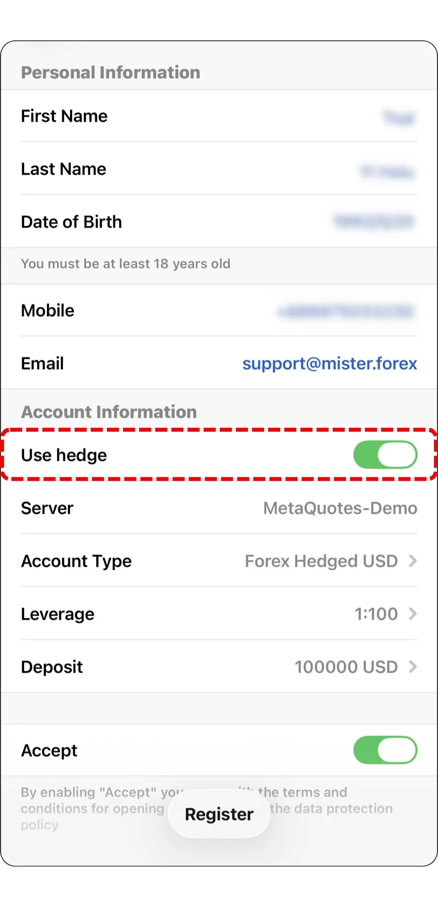 勾選使用鎖倉 (Use hedge)：你可以同時持有一張買單和一張賣單（對沖）。這符合大眾習慣。